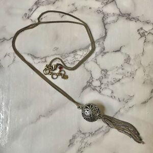 Lucky Brand ball and tassel necklace